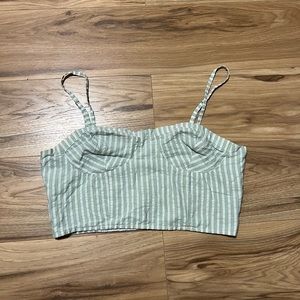 Anthropologie Green cropped tank top